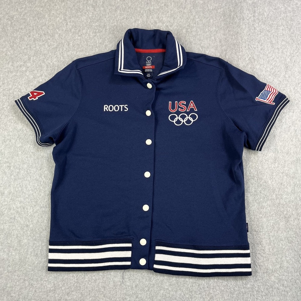 Vintage 2004 USA Olympic Roots Warm Up Shirt Adult Large (Runs Small) Jacket